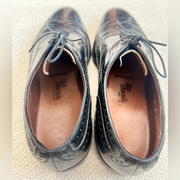 Allen Edmonds Chester Black Leather Wingtip Oxford Lace Up Dress Shoes