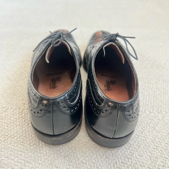 Allen Edmonds Chester Black Leather Wingtip Oxford Lace Up Dress Shoes