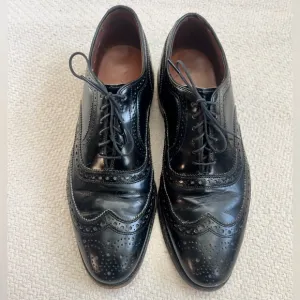 Allen Edmonds Chester Black Leather Wingtip Oxford Lace Up Dress Shoes
