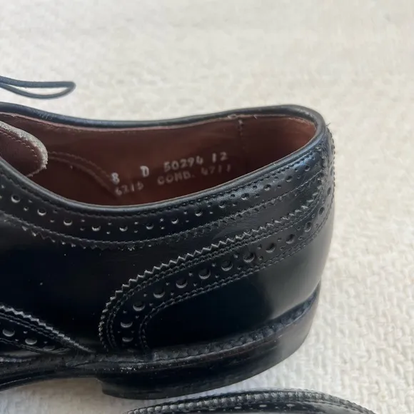Allen Edmonds Chester Black Leather Wingtip Oxford Lace Up Dress Shoes