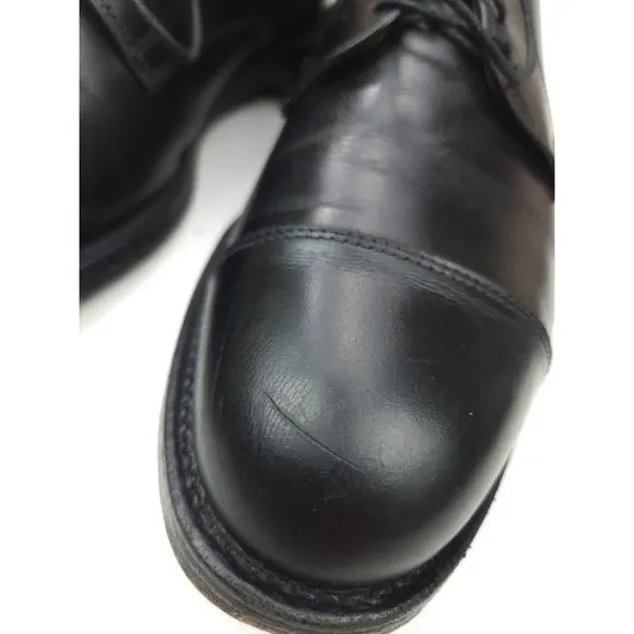 ALLEN EDMONDS Fairgate Men's 11 D Black Leather Cap Toe Derby Dress Shoes