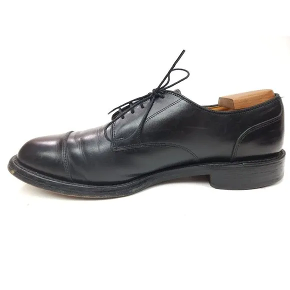 ALLEN EDMONDS Fairgate Men's 11 D Black Leather Cap Toe Derby Dress Shoes