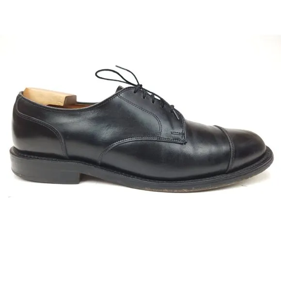 ALLEN EDMONDS Fairgate Men's 11 D Black Leather Cap Toe Derby Dress Shoes