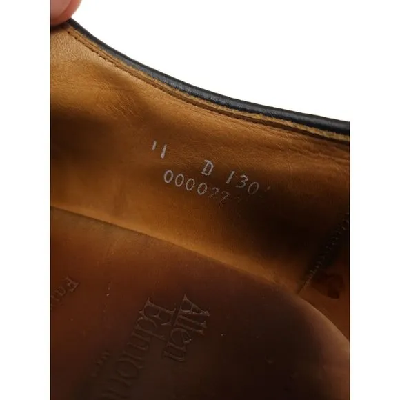 ALLEN EDMONDS Fairgate Men's 11 D Black Leather Cap Toe Derby Dress Shoes