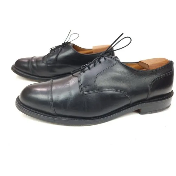 ALLEN EDMONDS Fairgate Men's 11 D Black Leather Cap Toe Derby Dress Shoes