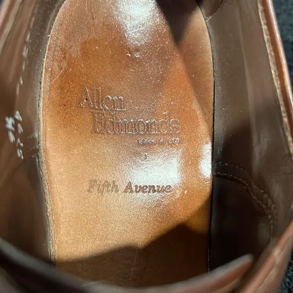 🔥🔥 ALLEN EDMONDS Fifth Avenue Cap-Toe Oxford Dress Shoe Size 9.5 C - EXCELLENT