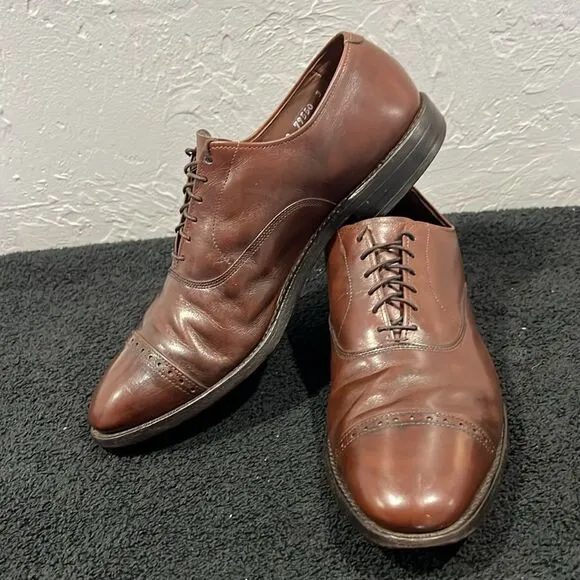 🔥🔥 ALLEN EDMONDS Fifth Avenue Cap-Toe Oxford Dress Shoe Size 9.5 C - EXCELLENT
