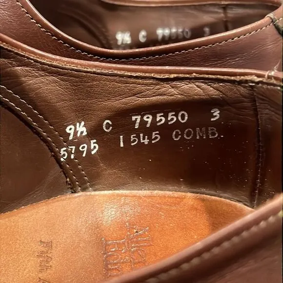 🔥🔥 ALLEN EDMONDS Fifth Avenue Cap-Toe Oxford Dress Shoe Size 9.5 C - EXCELLENT