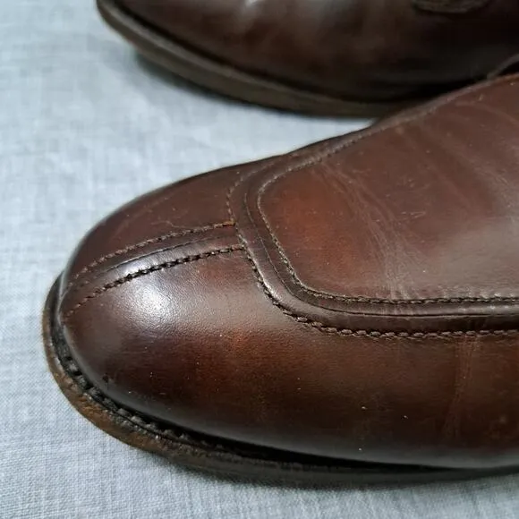 Allen Edmonds Hancock 11.5D Brown Calfskin Dress Shoes Split Toe Derby 55073