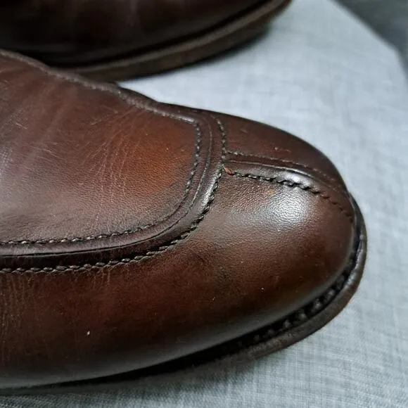 Allen Edmonds Hancock 11.5D Brown Calfskin Dress Shoes Split Toe Derby 55073