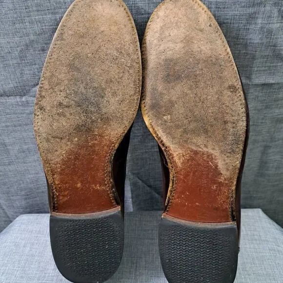 Allen Edmonds Hancock 11.5D Brown Calfskin Dress Shoes Split Toe Derby 55073
