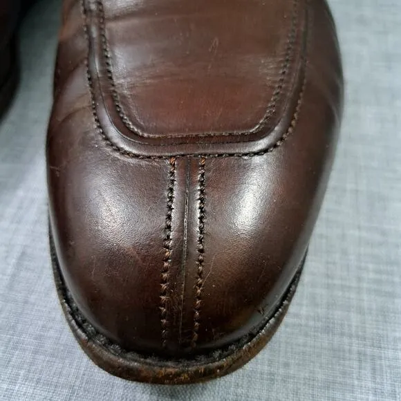 Allen Edmonds Hancock 11.5D Brown Calfskin Dress Shoes Split Toe Derby 55073