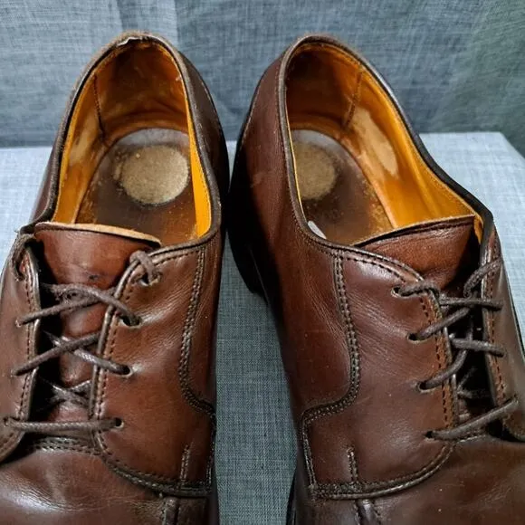 Allen Edmonds Hancock 11.5D Brown Calfskin Dress Shoes Split Toe Derby 55073
