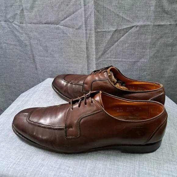 Allen Edmonds Hancock 11.5D Brown Calfskin Dress Shoes Split Toe Derby 55073