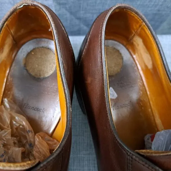 Allen Edmonds Hancock 11.5D Brown Calfskin Dress Shoes Split Toe Derby 55073