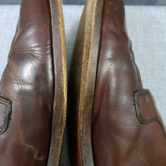 Allen Edmonds Hancock 11.5D Brown Calfskin Dress Shoes Split Toe Derby 55073