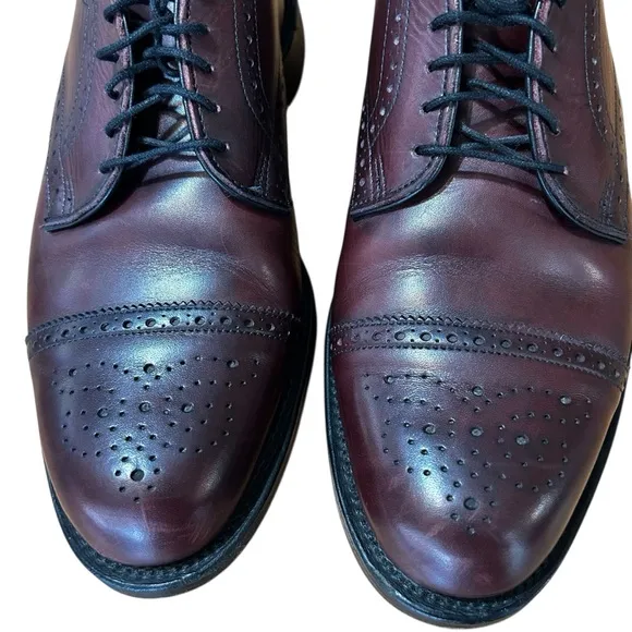 Allen Edmonds Lexington Oxford Cap Toe Leather Dress Shoes Size 8.5D Burgundy