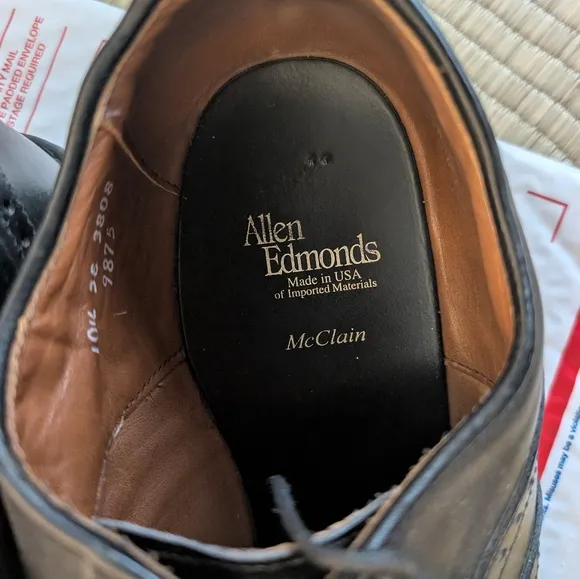 Allen Edmonds McClain Oxford Leather Dress Shoes Black Size 10.5 Made in USA