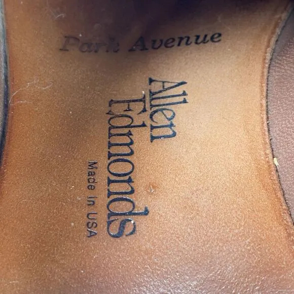 Allen Edmonds PARK AVENUE Cap Toe Oxfords Mens Size 8.5 D Walnut 5625 Dress Shoe