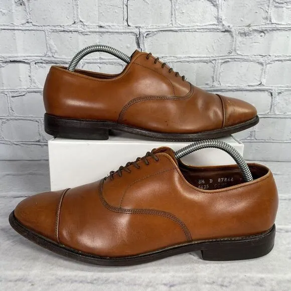 Allen Edmonds PARK AVENUE Cap Toe Oxfords Mens Size 8.5 D Walnut 5625 Dress Shoe