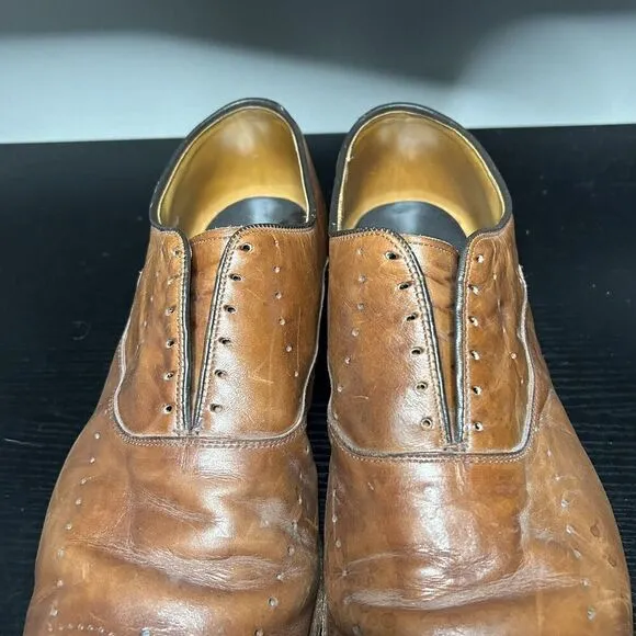 Allen Edmonds Weybridge Men Size 16 D Brown Leather Brogue Oxford Dress Shoes