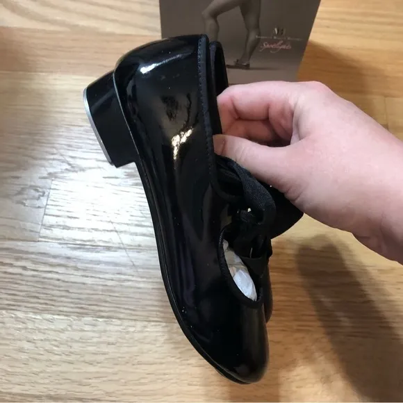 American Ballet Theater Tap Shoes Black 12.5 Tie Middle