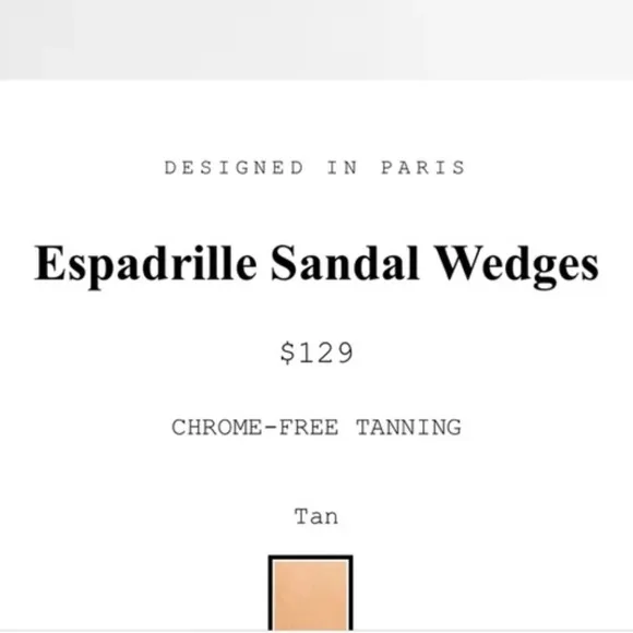 &amp; Other Stories Beige Tan Leather Open Toe Platform Wedge Espadrille Sandals