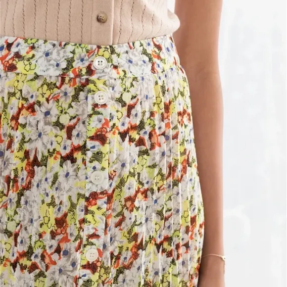 &amp; Other Stories pleated floral print midi skirt 6