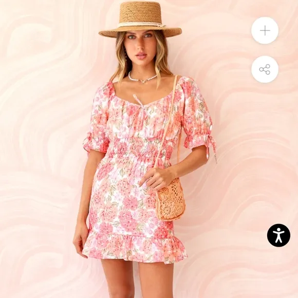 Andelyn Rae Gabi Eyelet Embroidered Mini Dress