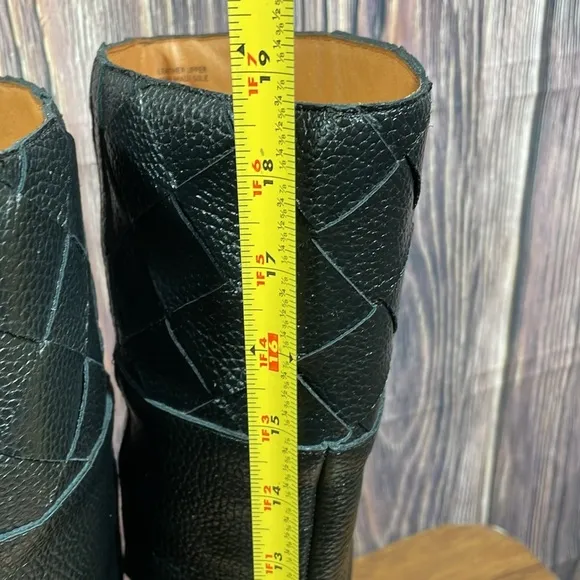 Angel Alarcon Black Knee High Leather Boots EUR 39 / US 8 M Made Spain