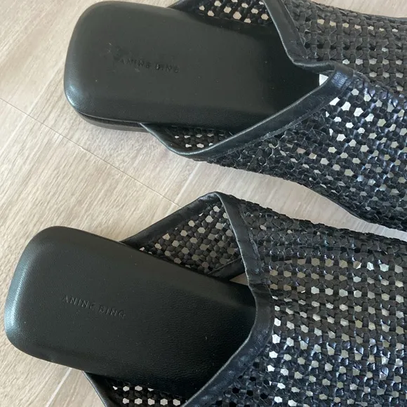 Anine Bing -Hoxton Leather Slides Sandals