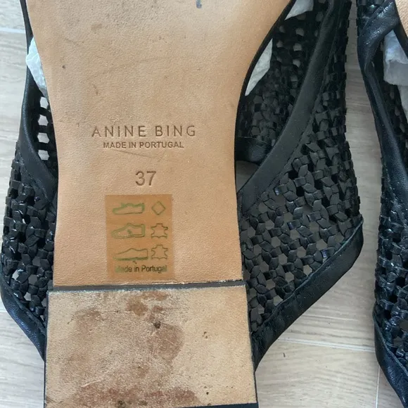 Anine Bing -Hoxton Leather Slides Sandals