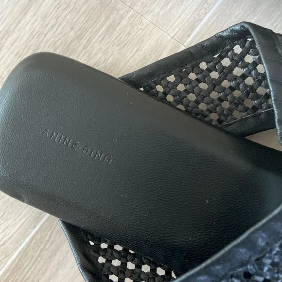 Anine Bing -Hoxton Leather Slides Sandals