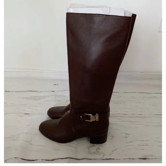 Anne Klein Brown Leather Knee High Boots Size 8