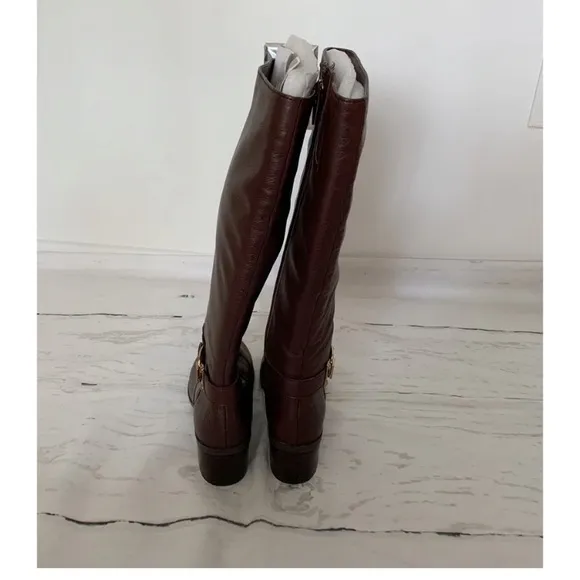 Anne Klein Brown Leather Knee High Boots Size 8