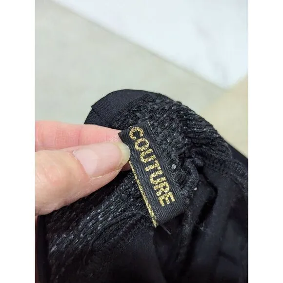 Anne Klein Couture Women's Black Fabric Thigh High Boots Size 8.5