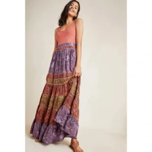 Anthropologie Colima Snake Print Maxi Dress Size XS