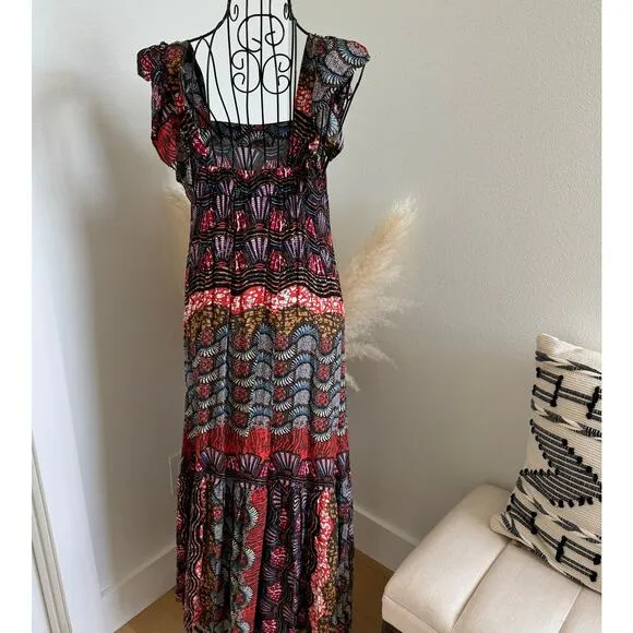 Anthropologie Corey Lynn Calter Doriane Flutter Sleeve Midi Dress Small NEW