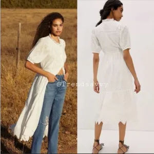 ANTHROPOLOGIE Cymbeline Eyelet Maxi Dress Forever That Girl Petite Size SP NWT