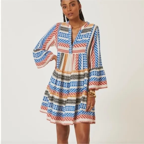 Anthropologie Devotion TwinsEmbroidered Ella Tunic Dress
