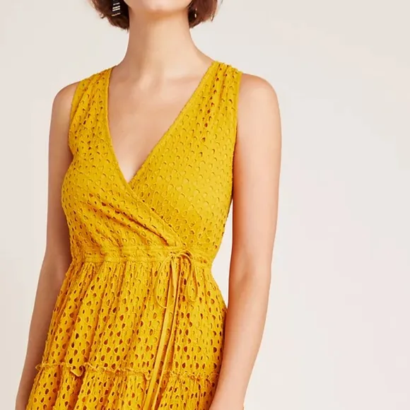 Anthropologie Frye Nuri Eyelet Wrap Dress
