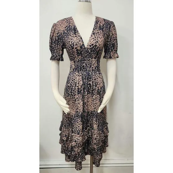 Anthropologie Hutch Adelia Ruffled Midi Dress Size Xs