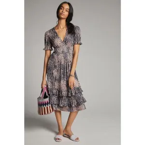 Anthropologie Hutch Adelia Ruffled Midi Dress Size Xs
