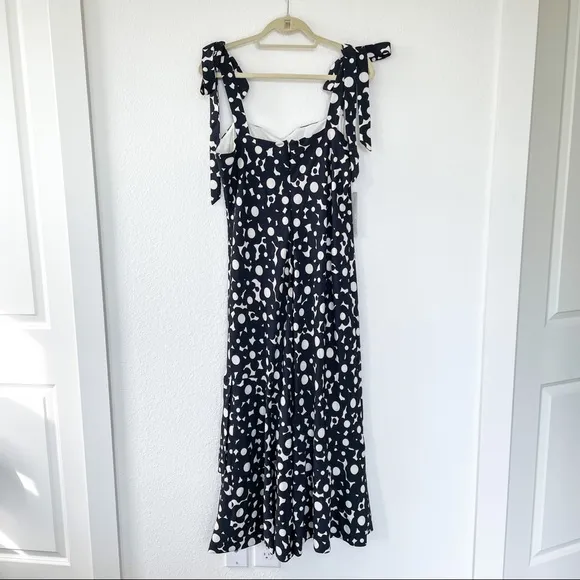 Anthropologie Hutch Flounced Shoulder-Tie Midi Dress