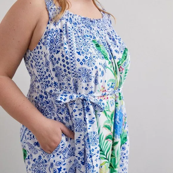 Anthropologie Maeve Bouquet Flounced Maxi Dress