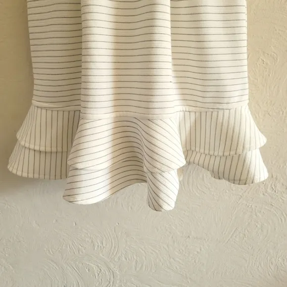 Anthropologie Maeve Sunland Striped V-Neck Flutter‎ Knit Dress, Size 2