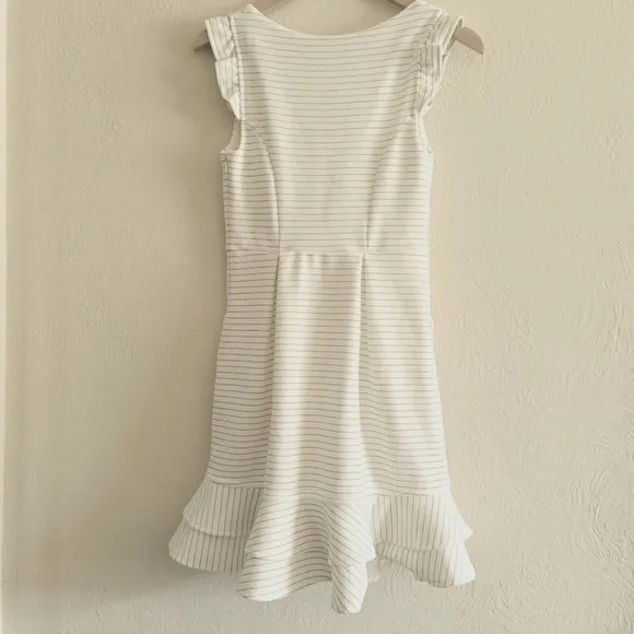 Anthropologie Maeve Sunland Striped V-Neck Flutter‎ Knit Dress, Size 2