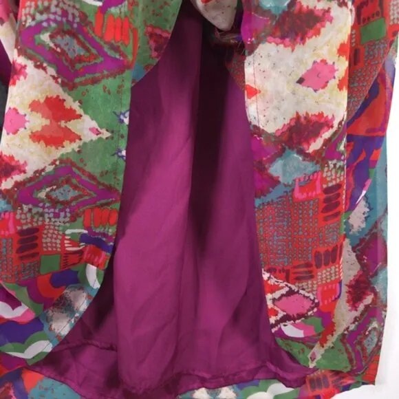 Anthropologie Maeve Tarana Flowy Colorful Ikat Print Maxi Dress Size 12