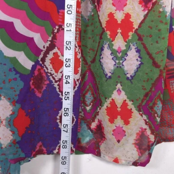 Anthropologie Maeve Tarana Flowy Colorful Ikat Print Maxi Dress Size 12