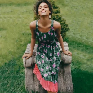 Anthropologie Mireille Pleated Dress